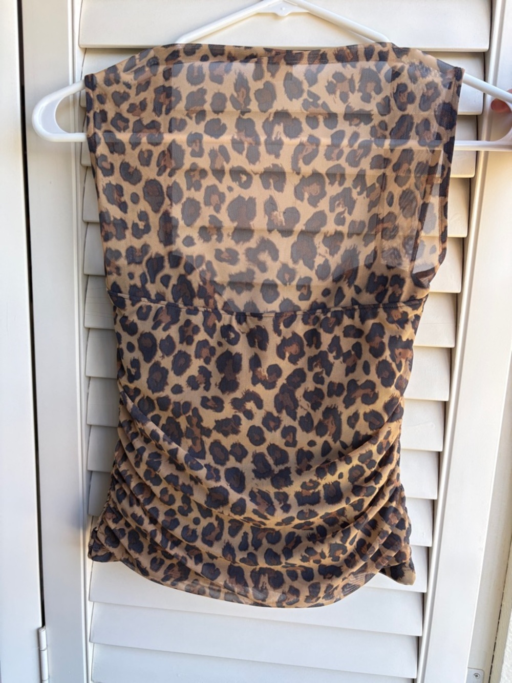 Abercrombie & Fitch Leopard Print Cowl Neck Tank Top - Brown & Black - Picture 2 of 3